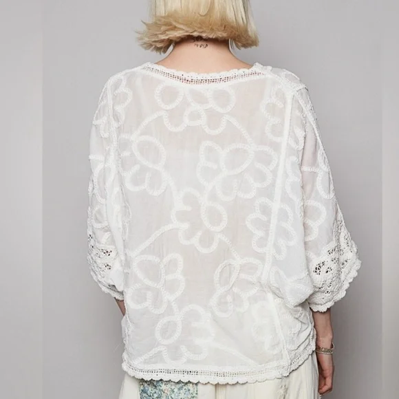 POL White Embroidered Top - Picture 3 of 6